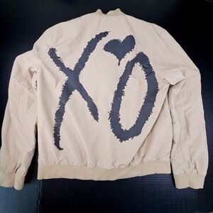 HM The Weeknd XO Starboy Bomber Jacket Mens Medium Tan Beige Spring Icons 2017